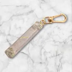 フラワーバックチャーム　かすみ草キーホルダー　スティックチャーム