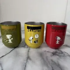 スヌーピー ステンレス製マグカップ 3個セット　真空断熱スタッキングタンブラー