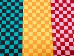 和柄 市松柄 ブロックチェック 3色 生地 ハギレ