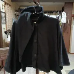 黒 ポンチョ風ジャケット