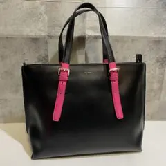 【美品】Paul Smith レザートートバッグ　ブラック×ピンク