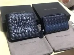 BOTTEGA VENETA 二つ折り財布 コインケース セット クロコダイル