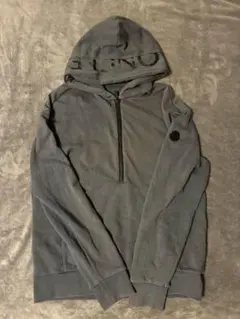 【QR確認済】モンクレール　フードロゴ　ハーフジップパーカー　サイズL