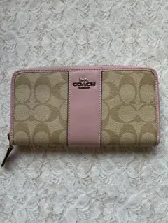 新品未使用　⭐︎COACH 長財布 ベージュ/ピンク