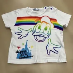 東京ディズニーリゾート　ドナルド　Tシャツ　限定　レインボー　90のサムネイル