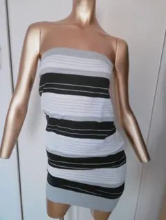 87★CECIL Mc BEE ラメ入り ボーダーワンピ