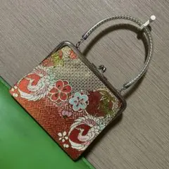 レトロ 着物 がま口 ミニ ハンドバッグ ヴィンテージ 七五三 総柄