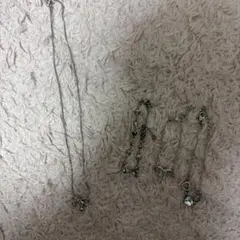 リボンとストーンのネックレス ブレスレット 5点セット