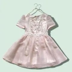 未使用 プリンセスワンピース 春 桜色 ピンク チュール 衣装 行事 130