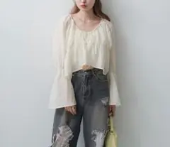 Kastane シャーリングシア〜ブラウス長袖トップス Sのサムネイル