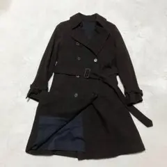 美品MARGARET HOWELL ツイードベルテットコート ブラウン ウール