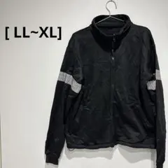 古着✨ブラック ジップアップ ナイロンジャケット LG[ LL~XL]