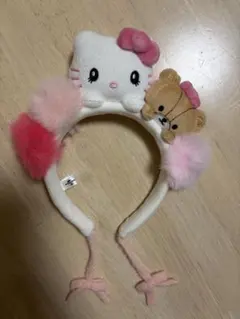 ハローキティ クマ ポンポンカチューシャ