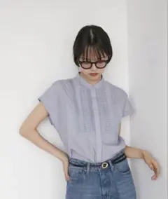 VIS 【接触冷感・洗える】気流染めピンタックブラウスのサムネイル