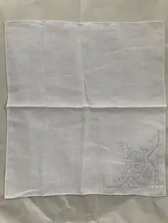 スワトウ汕頭刺繍ハンカチ白ホワイトレース花フラワー