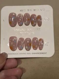 ネイルチップ カラフルドット ショートオーバルS