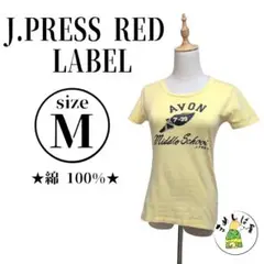 ★美品★ J.PRESS【M】カレッジロゴ Tシャツ 半袖 カットソー イエロー