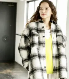 ニコアンド　niko and... シャギーチェックCPOジャケット