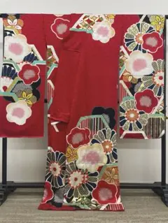 振袖 仮絵羽 舞台衣装 刺繍 金彩 正絹 未仕立て品 八掛付き MOK944 