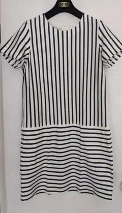 UNIQLO　ストライプ&ボーダー　カットソーチュニック　ワンピース