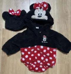 値下げ可能☆ futafuta ミニーマウス フード付きロンパース 着ぐるみ