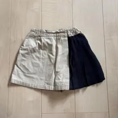 GU ベージュ ネイビー プリーツパンツ
