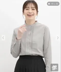 ハニーズ　らくらくピンタックシャツ　グレージュ　新品未使用タグ付　アイロン不要