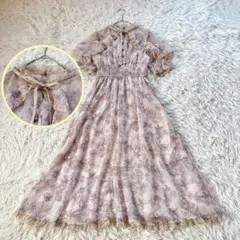美品✨ROJITA 花柄ロングワンピース レース フリル リボン 量産型 地雷系