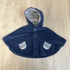 フード付きネイビーベビーポンチョ