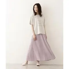 ナチュラルビューティーベーシック　ワッシャープリーツスカート