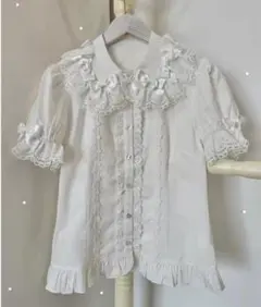 axes femme kawaii 梯子レース半袖ブラウス 白✖️ピンク 新品 - メルカリ
