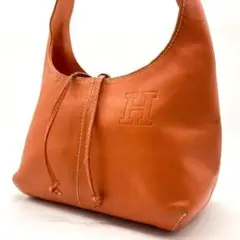 ヒロフ　レザー　ミニ　ワンショルダーバッグ　オレンジのサムネイル