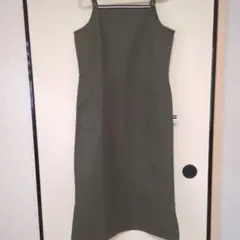 レデース　ロングジャンバースカート　カーキ色　Lサイズ