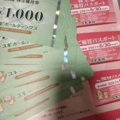 スギホールディングス株主優待12000円分のサムネイル