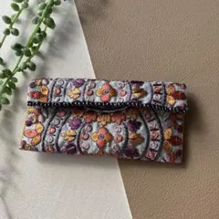 インド刺繍リボン　布製マルチケース