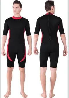 ショートジョンウェットスーツ ブラック/レッドorブルー　S