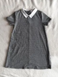 【これだけで主役コーデ】ZARA 襟付き半袖 ギンガムワンピース 128cm