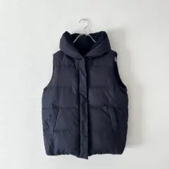 【BEAMS】2WAYフランネルフェザーダウンベスト ネイビー
