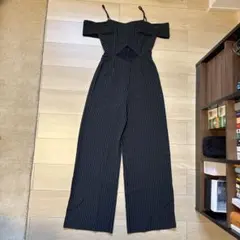 FOREVER 21 ストライプオフショルダーオールインワン Sサイズ
