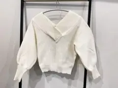 dazzlin ラメ入りホワイト Vネック ニット