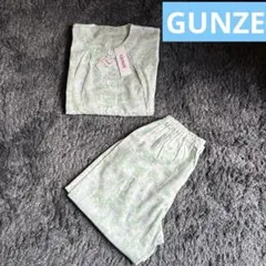 GUNZE レディース パジャマ 花柄 半袖 Mサイズ　グリーン