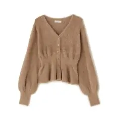 Free's mart ベージュ ペプラムニット Vネック カーディガン