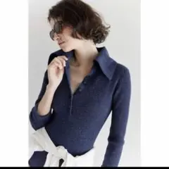 Sea Room lynn リネンコンビBig collar BODYスーツ　Ｓ