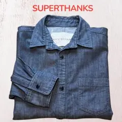 SUPERTANKS デニム風ブルー 長袖シャツ