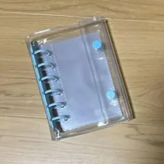A7 クリアバインダー リフィル10枚付き 2つボタン シール帳 ブルー 水色