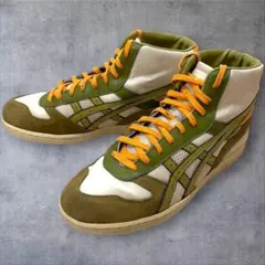D398/asics アシックス スニーカー 緑 黄色 白 TQA052のサムネイル