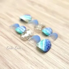 キッズネイル　587910　(小学中学年程度)　砂浜　ネイビー