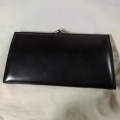 昭和レトロ＊黒クラッチバッグ〈がま口〉　アンティーク　シンプル　フォーマル