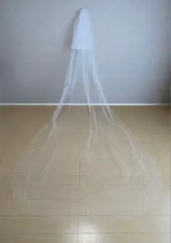 タカミブライダル ロングベール フラワービーズベール 3m