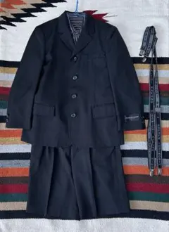 フォーマルスーツ 黒 130cm サスペンダー付き